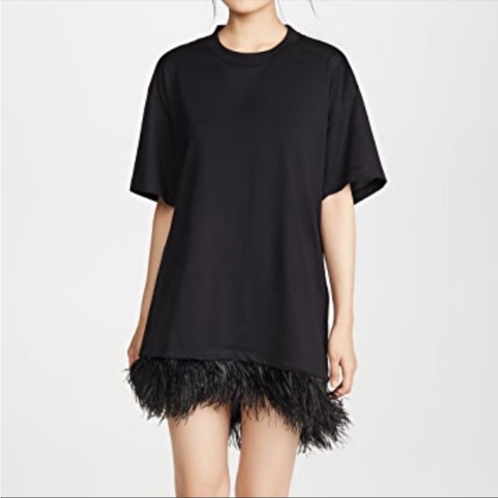 Marques'Almeida Feather Hem T-Shirt Dress
